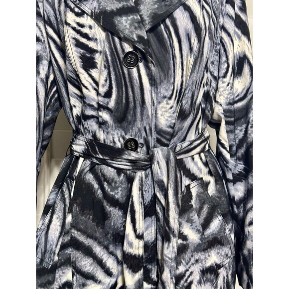 Susan Graver Women Size L Animal Print Zebra Black Grey Lined Jacket Boho - Picture 4 of 11